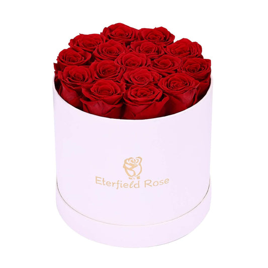 16 Real Vibrant Preserved Roses in a Box